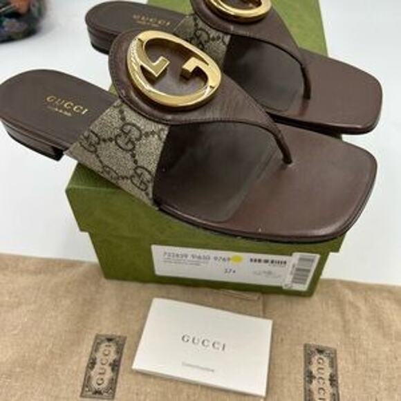 Women's Gucci, Blondie, thong sandals, GG Supreme size 37.5 made in Italy - Picture 3 of 12